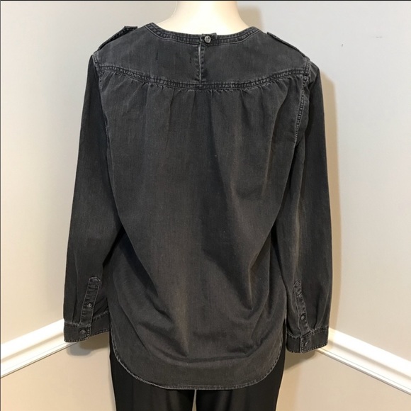 MADEWELL Black Denim Popover Top Size M - Picture 5 of 5